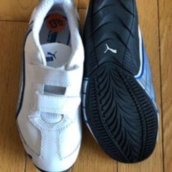 Like New Kid's Puma Leather Velcro Sneakers - Picture 1 of 6